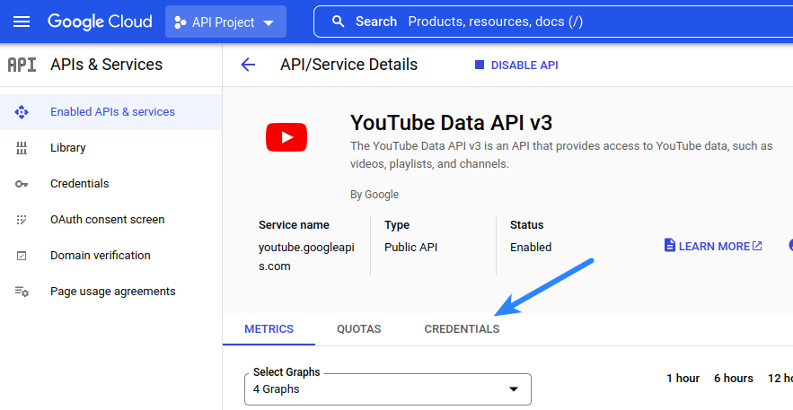 Youtube Data API V3 Credentials