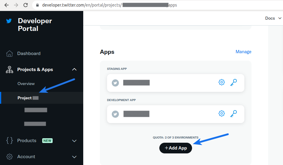 Twitter API Key - Add App