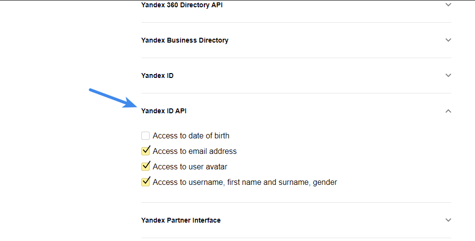 Yandex ID API