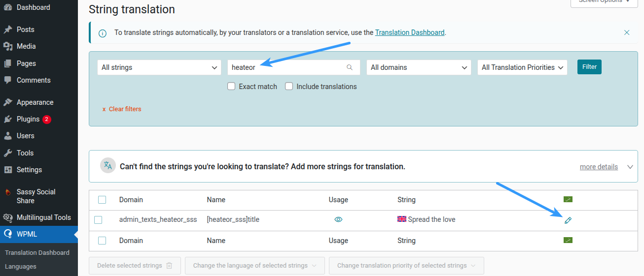 Compatibility between Sassy Social Share and WPML - String Translation